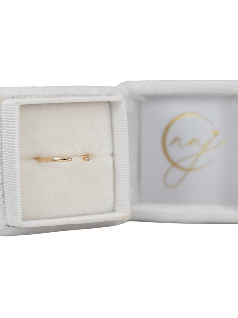 Natural Diamond Accented Stackable Band in Solid 14K Yellow Gold | Fine Jewelry - Picture 5 of 10